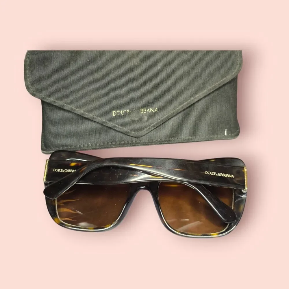 Dolce & Gabbana DG4348 Havana Brown Gradient Acetate Cat Eye Sunglasses Luxury